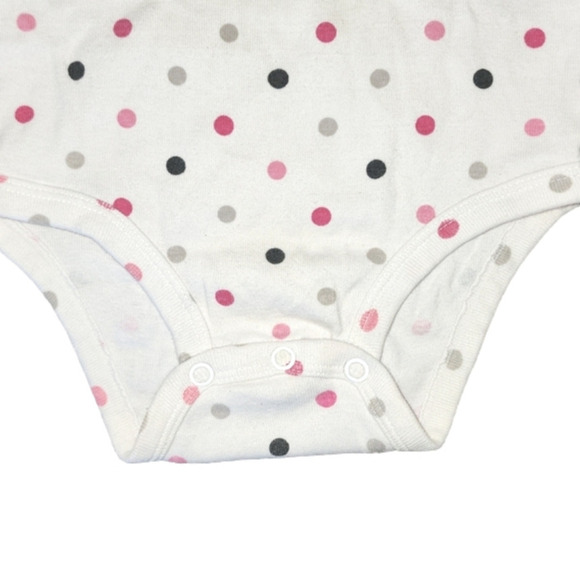 CARTERS White Onesie with Heart and Polka-Dots - Picture 3 of 3